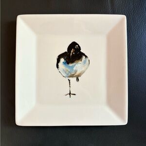 Square Plate with Shorebird Design
